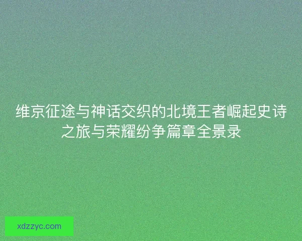 维京征途与神话交织的北境王者崛起史诗之旅与荣耀纷争篇章全景录