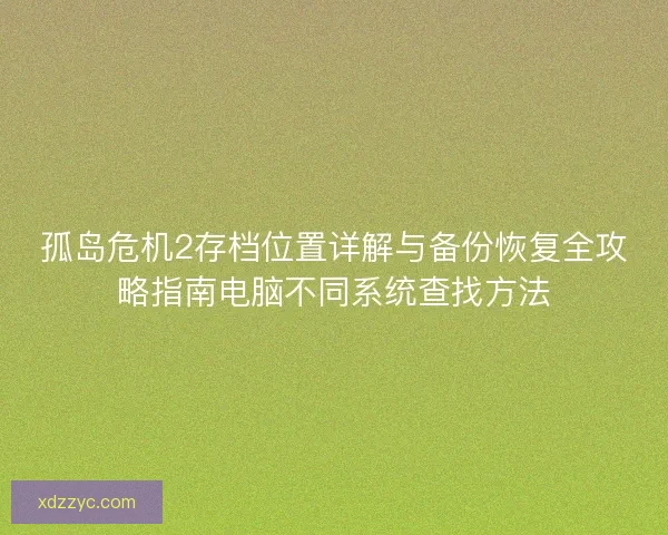孤岛危机2存档位置详解与备份恢复全攻略指南电脑不同系统查找方法