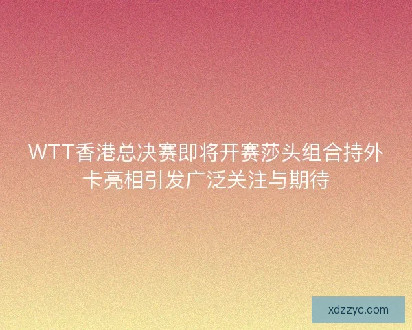 WTT香港总决赛即将开赛莎头组合持外卡亮相引发广泛关注与期待