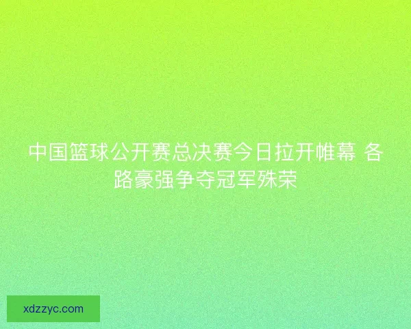 中国篮球公开赛总决赛今日拉开帷幕 各路豪强争夺冠军殊荣